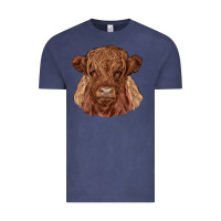 Vintage Denim highland cow Vintage Tee - RanaPortraitStore