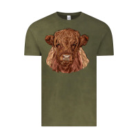 Vintage Olive highland cow Vintage Tee - RanaPortraitStore