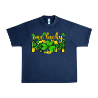 Navy one lucky mom Urban Heavy Tee - Zillion Design Studio
