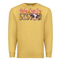 Antique Gold holy cow i'm sister Premium Sweatshirt - MaliasSmallBusiness