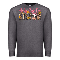 Charcoal Heather holy cow i'm sister Premium Sweatshirt - MaliasSmallBusiness