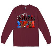 Burgundy police mom Long Sleeve Tee - AdoDesignShop
