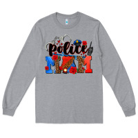Heather Grey police mom Long Sleeve Tee - AdoDesignShop