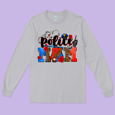 Police Mom Long Sleeve Tee Designed By Adodesignshop