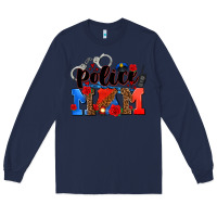 Navy police mom Long Sleeve Tee - AdoDesignShop