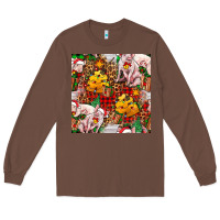 Chestnut christmas pig  tartan with  hay and christmas ligh Long Sleeve Tee - FaDigitalArtStudio