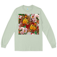 Matcha christmas pig  tartan with  hay and christmas ligh Long Sleeve Tee - FaDigitalArtStudio
