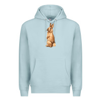 Blue Mist Bunny Premium Hoodie - NancyCooperArtShop