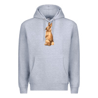 Heather Grey Bunny Premium Hoodie - NancyCooperArtShop