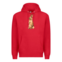 Red Bunny Premium Hoodie - NancyCooperArtShop
