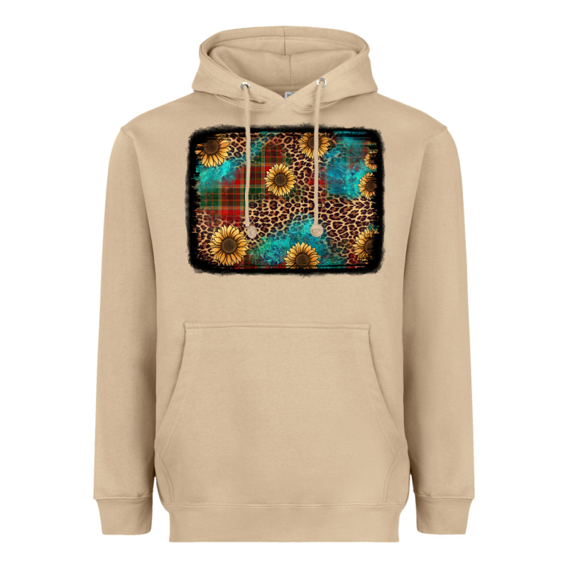 Christmas Sunflowers And Buffalo Plaid Background Heavyweight Hoodie by Jasminsmagicworld | Teevron