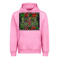 Fuchsia Pink dead inside but it's Christmas dancing skeletons Urban Hoodie - BarkalooDesign