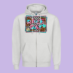 Race Day Zipper Hoodie Designed By Adodesignshop