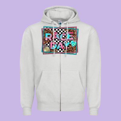 Race Day Zipper Hoodie Designed By Adodesignshop
