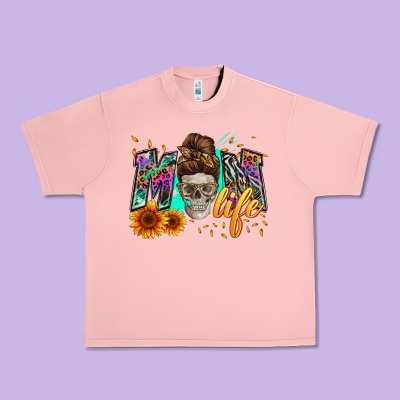 Mom Life With Skull Urban Heavy Tee Designed By Zillion Design Studio