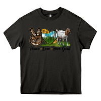Asphalt peace love boer goat Heavy Core Tee - LillyAllenDesigns