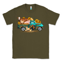 Army Green western farm truck farm animals Classic Tee - FaDigitalArtStudio