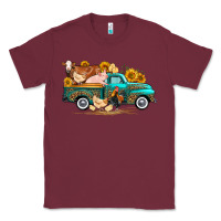 Burgundy western farm truck farm animals Classic Tee - FaDigitalArtStudio
