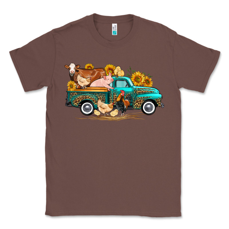 Western Farm Truck Farm Animals Classic Tee by FaDigitalArtStudio | Teevron