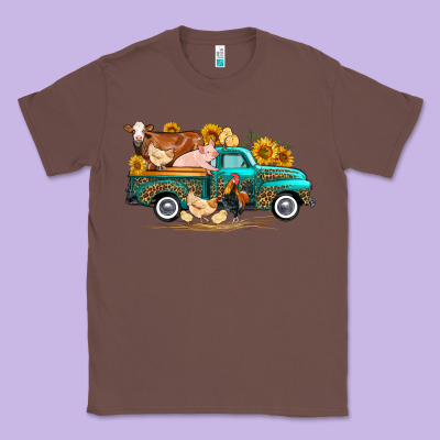 Western Farm Truck Farm Animals Classic Tee Designed By Fadigitalartstudio