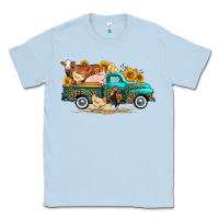 Dusty Blue western farm truck farm animals Classic Tee - FaDigitalArtStudio