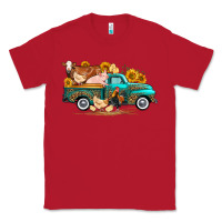 Red western farm truck farm animals Classic Tee - FaDigitalArtStudio