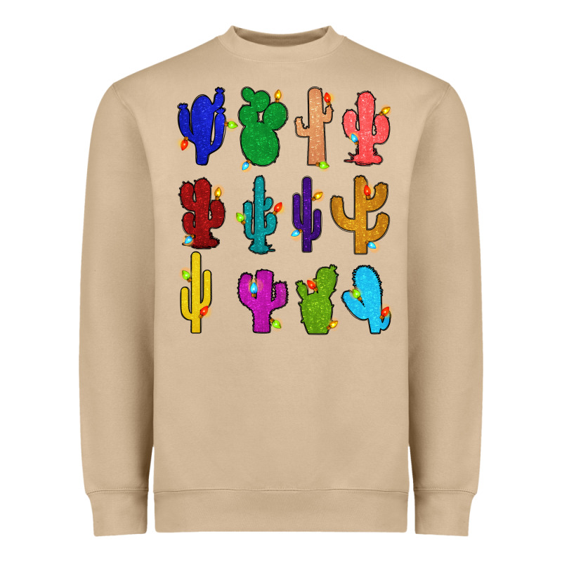 Christmas Glitter Cactus Heavyweight Sweatshirt by Zillion Design Studio | Teevron
