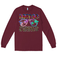 Burgundy hot mom summer Long Sleeve Tee - CowhideDigitalArt