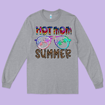 Hot Mom Summer Long Sleeve Tee Designed By Cowhidedigitalart