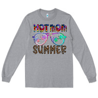 Heather Grey hot mom summer Long Sleeve Tee - CowhideDigitalArt