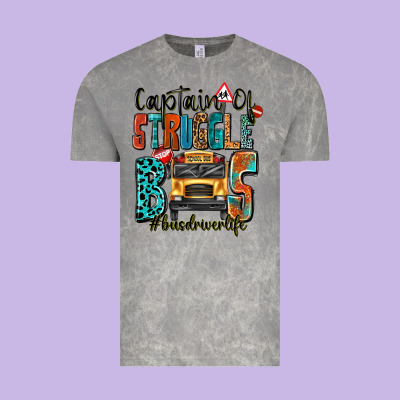 Captain Of Struggle Bus Busdriver Life Vintage Tee Designed By Texasbilliewilder