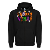 Black Spooky vibes Zipper Hoodie - Artiststas