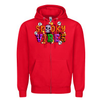 Red Spooky vibes Zipper Hoodie - Artiststas
