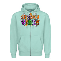 Seafoam Spooky vibes Zipper Hoodie - Artiststas