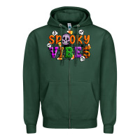 Sports Green Spooky vibes Zipper Hoodie - Artiststas
