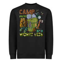 Black camp more worry less Heavyweight Sweatshirt - texasbilliewilder