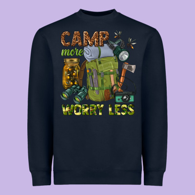 Camp More Worry Less Heavyweight Sweatshirt Designed By Texasbilliewilder