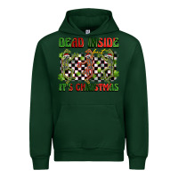 Forest Green dead inside but it's christmas dancing skeletons Urban Hoodie - BarkalooDesign