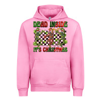 Fuchsia Pink dead inside but it's christmas dancing skeletons Urban Hoodie - BarkalooDesign
