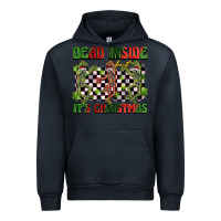 Navy dead inside but it's christmas dancing skeletons Urban Hoodie - BarkalooDesign