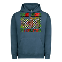 Pigment Midnight Navy dead inside but it's christmas dancing skeletons Urban Hoodie - BarkalooDesign