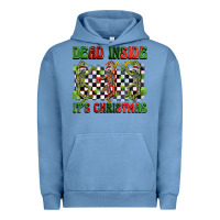 Pigment Pebble Blue dead inside but it's christmas dancing skeletons Urban Hoodie - BarkalooDesign