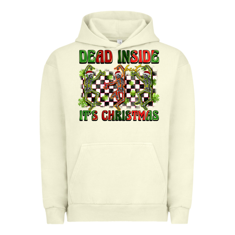 Dead Inside But It's Christmas Dancing Skeletons Urban Hoodie by BarkalooDesign | Teevron