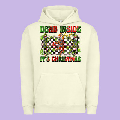 Dead Inside But It's Christmas Dancing Skeletons Urban Hoodie Designed By Barkaloodesign