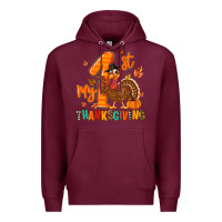 Burgundy my first thanksgiving Premium Hoodie - MaliasSmallBusiness