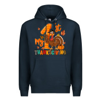 Navy my first thanksgiving Premium Hoodie - MaliasSmallBusiness