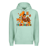 Seafoam my first thanksgiving Premium Hoodie - MaliasSmallBusiness