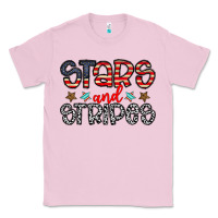 Bubblegum Pink stars and stripes Classic Tee - CowhideDigitalArt