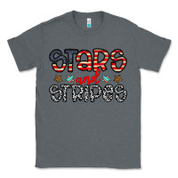 Charcoal Heather stars and stripes Classic Tee - CowhideDigitalArt