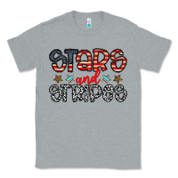 Heather Grey stars and stripes Classic Tee - CowhideDigitalArt